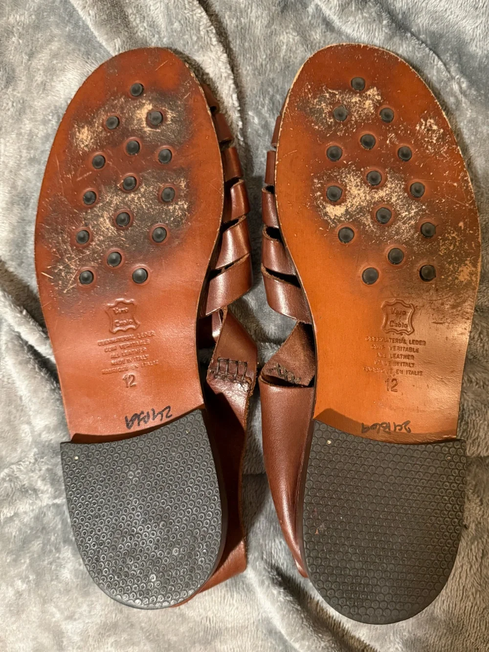 Tommy Bahama Vero Cuolo Italian Brown Leather Huarache-Style Men’s Sandals Sz 12